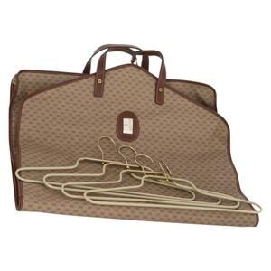 GUCCI Micro GG Supreme Garment Cover PVC Beige Gold Auth gh944